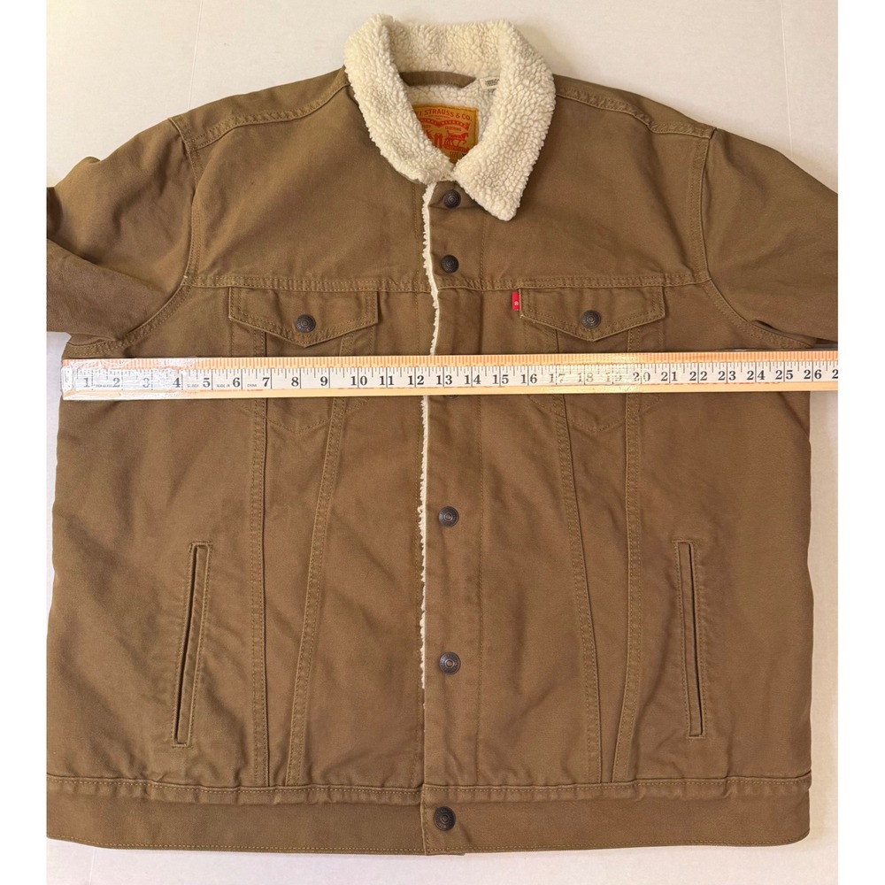 Levi Strauss Co Mens Sherpa Lined Trucker Jacket Brown Size XL - Picture 9 of 10